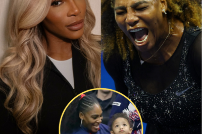 Serena Williams tries to program in her baby her winning spirit teaching him how to celebrate with anger