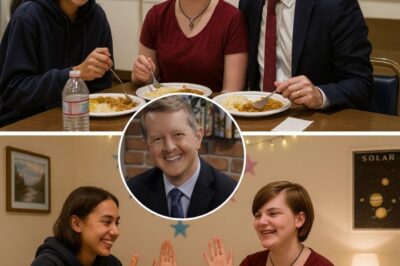 Two Kids Bring Home a Dirty, Homeless Kid—Ken Jennings Wants to Kick Him Out, But One Word Makes Him Fall Apart! The famous Jeopardy! host was SHOCKED to see his son holding the hand of a homeless kid standing in the middle of the kitchen. In a moment when he thought he would explode, Ken Jennings said something that made the whole family BREAK OUT: “Have you eaten yet?” What happened next was unexpected—he declared his house open, opened his heart, and the boy’s fate took a completely different turn.