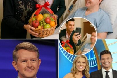 SHOCKING: Ken Jennings was still on IV when Ryan Seacrest “visited” Vanna White – but no one expected the twist to be in… a selfie! That seemingly friendly act was quickly EXPOSED by netizens as a “prank to promote his name” while Ken was bedridden. Even a subsequent ambiguous status from Ken made the public even more skeptical: was this a “stab in the back” when he was at a disadvantage? The secret war between the two famous show hosts suddenly EXPLODED right in… the hospital room.