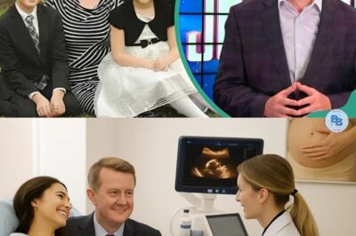 “What’s going on?” – Ken Jennings was caught taking his wife to the maternity clinic, sparking rumors that the family is about to have a new member! Passersby quickly took a photo of the moment the Jeopardy! MC stepped out of a medical center with his wife, holding a file with the logo of the famous maternity clinic. Netizens immediately “exploded” with suspicion: Is Ken about to become a father again – or is a big secret being kept?