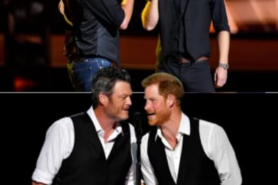 When Country Meets Royalty: Blake Shelton and Prince Harry’s Surprise Duet. At Nashville’s legendary Grand Ole Opry, country star Blake Shelton and Prince Harry stunned fans with an unexpected duet of “Take Me Home, Country Roads.” Harry’s smooth vocals surprised everyone, while Blake praised his natural talent and stage presence. The performance bridged two worlds—royalty and country music—leaving the audience cheering for more. Fans called it “magical” and “unforgettable”