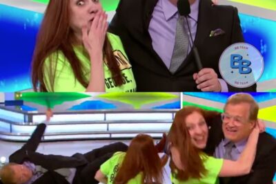 Price Is Right host Drew Carey dragged down by an excited contestant — and he might not have been ready for it.