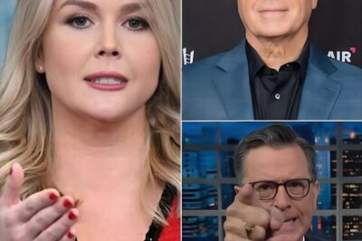 What Began as a Playful Interview Spiraled Into Chaos When Karoline Leavitt Flipped the Script on Stephen Colbert—Armed With Facts and Fire, She Called Out His Double Standards Live, Silencing the Studio, Stopping the Laughter, and Forcing Producers to Cut the Segment Short in One of the Most Unforgettable On-Air Collisions in Late-Night TV History.