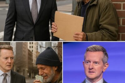 Ken Jennings just stunned the world when he “knelt down,” looked a homeless man in the eye on a Seattle street corner, and handed him a $100 bill along with the heartfelt words: “You are still worthy.” The moment was captured on video and quickly went viral, touching the hearts of millions. It is not only a story of kindness, but also a powerful reminder of humanity in today’s world.