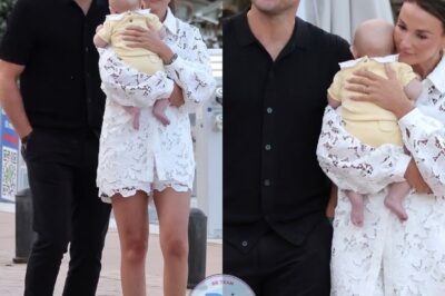 Michelle Keegan cradles baby daughter Palma on sun-soaked Marbella birthday trip – as doting husband Mark Wright calls her a ‘superhero’ just three months after giving birth