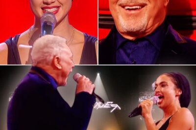 The stage was electric as a contestant poured their heart into (I’ve Had) The Time of My Life—but the real shock came when Tom Jones himself stepped in, his deep, velvety voice harmonizing effortlessly. Gasps rippled through the audience, quickly turning into thunderous applause. The duet unfolded like pure magic, a seamless blend of nostalgia and raw talent. Fans rose to their feet, swaying, cheering, and capturing the unforgettable moment on their phones. By the final note, the entire room was on fire with excitement—this was more than just a performance; it was a once-in-a-lifetime spectacle.