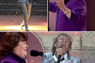 The crowd erupted in waves of cheers as Rod Stewart took the stage, his raspy voice electrifying the Glasgow night. Draped in tartan and exuding charisma, he belted out classic hits that had the audience singing along with every word. Moments later, Susan Boyle’s angelic voice soared through the stadium, captivating hearts with her rendition of a beloved ballad. The contrast of Stewart’s fiery energy and Boyle’s ethereal grace created a perfect harmony, leaving the crowd mesmerized. The opening ceremony was more than a spectacle—it was a heartfelt celebration of Scottish pride, bringing tears of joy to many in the stands.