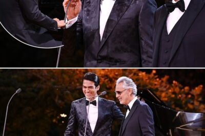 As Andrea Bocelli and his son took the stage, a hush fell over the crowd, anticipation crackling in the air like electricity. Then, as their voices intertwined in a breathtaking harmony, the concert hall seemed to dissolve into pure magic. Every note was rich with emotion—Andrea’s timeless, velvety tone blending seamlessly with his son’s youthful warmth. The audience sat spellbound, eyes glistening, hearts swelling with each soaring crescendo. And when the final note faded into silence, a wave of thunderous applause erupted, a standing ovation for what felt like a once-in-a-lifetime symphony of perfection.