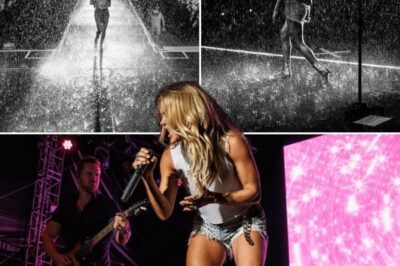 Carrie Underwood owned the stage in Myrtle Beach, belting out “Before He Cheats” in the middle of a full-on torrential downpour — and she did not miss a single beat. Soaking wet, hair plastered to her face, mascara running, but powerfully unstoppable — she proved what it means to show up, no matter what. The skies opened, but so did every heart in that crowd as they screamed every lyric with her. Because sometimes, the storm isn’t something you run from — it’s something you sing through.👇👇