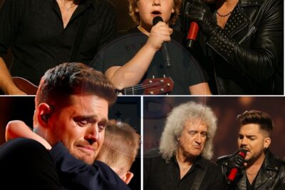 “You’re My Song, Son…” Those Four Words, Whispered Through Tears By Michael Bublé As He Cradled His 11-Year-Old Son Noah After A Soul-Shaking Surprise Duet With Adam Lambert, Stopped Time Inside A Toronto Arena. What Began As A Star-Studded Gala Became A Sacred Moment Between Father And Son—A Ballad Of Love, Letting Go, And The Kind Of Bravery Only A Child Can Carry On Stage. As Lambert’s Voice Soared Beside Noah’s Trembling Notes, Cameras Captured A Father Collapsing In Emotion, A Son Singing From His Heart, And An Audience United In Sobs. This Wasn’t A Performance—It Was A Hug Set To Music, A Legacy Passed In Melody, And A Moment The World Will Replay For Years To Come.