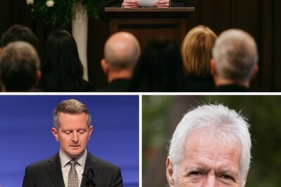 “Ken Jennings Breaks Down on Air” — Jeopardy! Stops Show to Pay Tribute to Alex Trebek in a Tearful Tribute That Silences the Studio. No Lights. No Music. Just Memories. On the fourth anniversary of Alex Trebek’s death, Jeopardy! delivered a breathtaking moment of reverence. Ken Jennings’ emotional speech—and Trebek’s quiet gesture at the empty podium—brought tears to the audience and the internet to grief all over again.