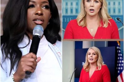 During a Debate on Television, When Jasmine Crockett Criticized Karoline Leavitt for Being “Inhumane”, the Camera Caught the Moment That Made the Studio Red-Eyed