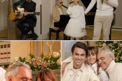 Andrea Bocelli, joined by his beloved children, Virginia and Matteo, created pure magic on stage with a stunning rendition of a timeless classic. Their voices intertwined in perfect harmony—Virginia’s angelic sweetness, Matteo’s rich depth, and Andrea’s legendary power—delivering a performance that was nothing short of breathtaking. This was more than just music; it was a heartfelt moment of family, love, and artistry coming together. The audience was spellbound, witnessing a masterpiece that resonated deep within the soul. A night to remember, proving once again that the Bocelli legacy is truly extraordinary