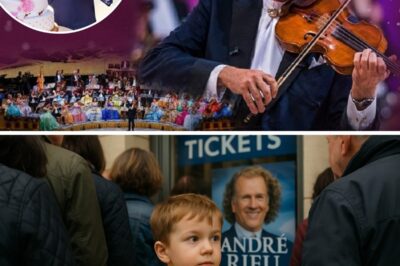 “Mommy, is this Heaven?”—a 6-year-old exclaimed, eyes glued to the stage, where André Rieu stood like a sound wizard, conjuring magic from strings under the moonlight. As soon as his concert was announced, chaos erupted: “ticketing websites crashed,” “scalpers were attacked,” and thousands of people “lined up overnight,” jostling each other, just to get in. Grandmothers CRY. Teenagers clasped hands in amazement. Even skeptical critics were silenced as the master, at 75, led a spectacle that was more MIRACLE than performance. This was not just a concert—it was a pilgrimage, a spiritual landing for anyone who still believes that music can tear the sky apart. And in that thunderous cheer, a truth resonated louder than any note: André Rieu did not just play the violin—he awakened the human soul.