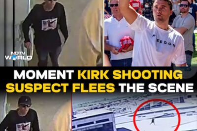 FBI RELEASES CCTV FOOTAGE: Stunning video shows Charlie Kirk’s alleged assassin fleeing across a rooftop after the fatal shot—hat pulled low, sunglasses hiding his face, every frame a chilling reminder of the chaos. Officials plead for help as America reels, demanding justice for one of the most shocking attacks in memory.