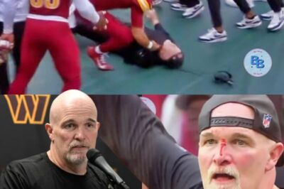 The Blood and the Badge: Dan Quinn’s Sideline Collision Becomes a Legendary Moment of Toughness