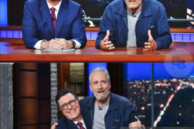 🔥 HOLLYWOOD TREMBLES: Reports swirl of Jon Stewart and Stephen Colbert plotting a “late-night coup d’état” in a secret war room. Their mission? To bypass Apple’s grip, reclaim their voices, and build a rogue broadcast revolution that no network can muzzle. The laughter this time could spark an empire’s collapse.