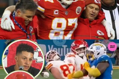 NFL World in Total Shock as Chiefs Head Coach Andy Reid and Quarterback Patrick Mahomes Break Down in Emotional Reactions After Travis Kelce’s Sudden Injury, With Mysterious Updates Hinting at a Potential Career-Threatening Setback That Could Change Everything for Kansas City and Leave Fans Worldwide Wondering If This Is the End of an Era