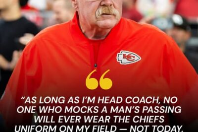 CHIEFS EARTHQUAKE 🔴💛🔥: Head coach Andy Reid drops the hammer by banning a rookie from playing after his outrageous celebration of Charlie Kirk’s p@ssing — Arrowhead Stadium is left stunned, fans erupt in fury, and whispers say Kansas City’s dynasty could be collapsing from within…
