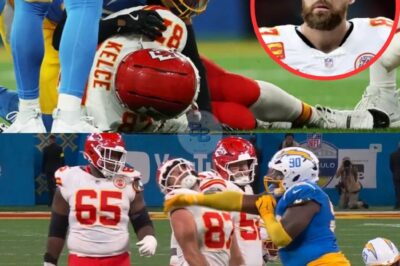 Los Angeles Chargers Player Delivers Haymaker To Travis Kelce’s Jaw, Somehow Doesn’t Get Ejected