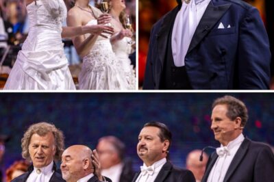 The stage is set ablaze as André Rieu’s violin weaves a passionate melody, leading into Granada’s fiery rhythms. The Platin Tenors step forward, their powerful voices soaring in perfect harmony, capturing the song’s bold spirit. The orchestra erupts with sweeping crescendos, filling the hall with electrifying energy. The audience, enchanted, sways to the rhythm, eyes gleaming with emotion. Every note ignites a spark, building toward a breathtaking climax. As the final, triumphant note rings out, the crowd leaps to their feet, bursting into thunderous applause—hearts racing, spirits lifted by the sheer brilliance of the performance