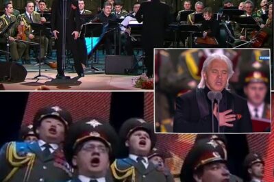 Dmitri Hvorostovsky took the stage in a white suit—his body frail, yet his eyes burning with quiet strength. As the haunting melody of The Cranes (Журавли) began, the crowd fell into a reverent silence. Every word he sang was a farewell, a prayer carried by the wind to the fallen souls above. People wept, hands clutched to their hearts, as if sharing in a sacred, collective memory. His baritone voice soared like the cranes themselves, dignified and eternal.