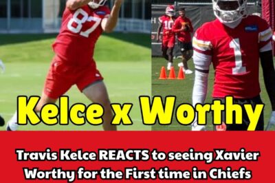 Travis Kelce’s SHOCKING First Reaction After Violent Collision With Xavier Worthy in Chiefs Practice—Teammates Stunned, Coaches Scrambling, and Kansas City Fans FEAR the Dynasty Could Be in Jeopardy as the Superstar Tight End’s Emotional Response Reveals Tension, Regret, and the Hidden Cost of One Split-Second Incident That Rocked Arrowhead to Its Core!
