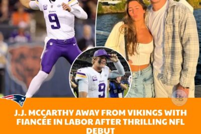 “NFL Rookie Fairytale Turns Real-Life Cliffhanger: After Electrifying Debut Victory Over Chicago Bears, Minnesota Vikings QB J.J. McCarthy Rushes To Side Of Fiancée In Labor, Leaving Justin Jefferson, Fans, And Coaches In Awe, Asking If Their Young Superstar Will Deliver Back-To-Back Magic Or Miss Sunday Night Lights For The Birth Of His First Child!”