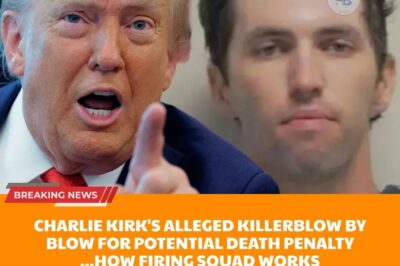 “Dramatic revelation: Tyler Robinson’s alleged murder of Charlie Kirk could bring him face-to-face with the ultimate death sentence – Utah’s firing squad or lethal injection. The bloody fate behind closed doors shocks the public, while Trump unmistakably expresses his support for the execution, plunging the nation into divided opinions!”