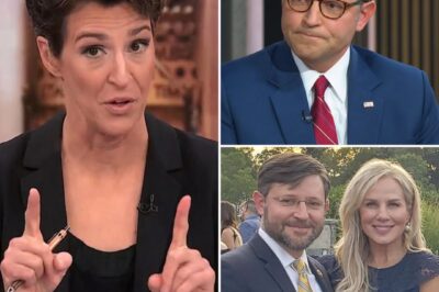 SHOCKING: Rachel Maddow shocked the nation by unveiling top-secret financial documents revealing that an LLC registered under Mike Johnson’s wife’s name may be linked to a shadowy chain of multi-million-dollar transactions. As the evidence flashed on screen, Johnson reportedly went pale, stood up, and left the room in utter silence — leaving the entire chamber stunned.