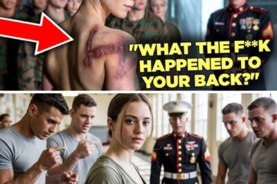 The Marines Mocked Her Scars as “Too Ugly” — Until the General Saw Them and Froze in Shock The barracks at Camp Lejeune buzzed with laughter that wasn’t kind. The kind that stings more than a wound ever could. Private Lena Brooks sat quietly at the edge of her bunk, her regulation sleeves rolled down despite the Carolina heat. But that didn’t stop the whispers. “Bet she got those scars running from training,” one Marine snorted. “Nah,” another added with a smirk. “Heard she got burned cooking, not fighting.” The laughter rippled across the room — sharp, careless, cruel. Lena didn’t look up. She just folded her sleeves tighter, fingers brushing over the rough, ridged skin that told stories no one here wanted to hear. Stories of a convoy ambushed outside Fallujah. Of dragging two wounded men out of a burning Humvee while her own uniform melted to her arms. To them, she was just “the quiet one.” Too young, too small, too scarred to be anything but a reminder of failure. Then came the inspection. When General Warren Hale stepped into the room, conversation died instantly. The man was a legend — a combat commander whose presence could strip the arrogance off any Marine in seconds. He moved down the line, eyes sharp, boots heavy on the concrete. When he stopped in front of Lena, the silence grew thicker. “Private,” he said, his tone clipped. “Why are your sleeves down? Regulation says rolled.” Every Marine in the room smirked, waiting for her embarrassment. Slowly, Lena obeyed. She rolled her sleeves. The scars caught the light…