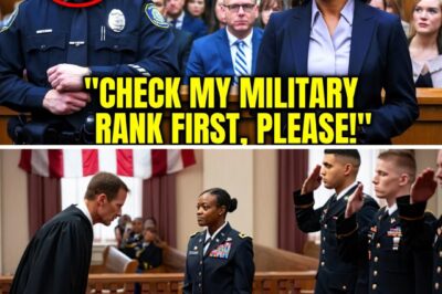 He Thought His Badge Made Him Untouchable—Until He Brought the Wrong Woman to Court The flashing red and blue lights cut through the stillness of a quiet Virginia highway just past midnight. Sergeant Kyle Mercer leaned out of his patrol car, his flashlight slicing through the darkness toward a lone sedan pulled over on the shoulder. Inside sat a woman — calm, composed, hands neatly resting on the steering wheel. He smirked. Another late-night speeder, probably nervous, probably apologetic. He’d handled a thousand like her. “License and registration,” he barked, his tone clipped with practiced authority. The woman complied without a word, her movements steady, deliberate. The light from his flashlight caught the edge of a metal case in the backseat — military, by the looks of it. “You in the service?” he asked, half-curious, half-condescending. Her eyes met his in the rearview mirror. “Something like that.” He chuckled, shaking his head. “Right. And I’m the Secretary of Defense. Sit tight, ma’am — this’ll only take a minute.” He didn’t know her name yet. He didn’t know her record, her rank, or that every time she blinked, she was fighting to stay composed — not from fear, but from disbelief at the arrogance in front of her. By morning, Sergeant Mercer would find himself in a courtroom, puffed up and confident, certain this case — his case — would be an easy win. A simple contempt citation, wrapped up neatly before lunch. Until the doors opened. The same woman walked in, not in jeans and a sweatshirt this time, but in full military dress uniform. The silver eagle on her collar gleamed under the fluorescent lights. The courtroom fell silent. “United States Army Colonel Alexandra Pierce, ma’am,” the judge said, standing instinctively. “We weren’t informed you’d be appearing in person.” Mercer’s throat went dry.