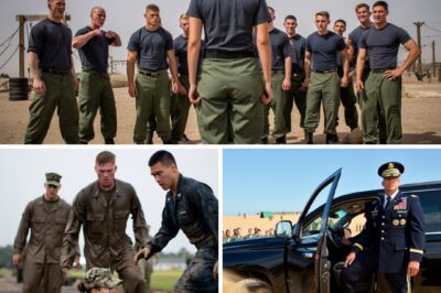 I Was Bullied at Navy SEAL Boot Camp for Being a Weak Girl — But They Didn’t Know My Father Was Their Supreme Commander They said Hell Week would break me. They were wrong — it wasn’t the mud, the cold, or the endless punishment that did it. It was them. The laughter. The sneers. The way the men would glance at me and see a mistake — a girl who somehow slipped through the cracks into their sacred brotherhood. “You’re in the wrong place, sweetheart.” “Go back to the medical corps.” “Bet Daddy pulled some strings for you.” I learned quickly that silence was safer than defending myself. Every bruise, every blister became another reason not to quit. But at night, lying on the freezing sand of Coronado Beach, with waves crashing against the shore and exhaustion clawing at my chest, I almost did. Almost. Because I could still hear his voice — calm, firm, unyielding. “Strength isn’t loud, Emma. It’s quiet. It’s the moment after everyone gives up — and you don’t.” My father’s words had followed me since childhood. To the rest of the world, Admiral James Hayes was the highest-ranking officer in Naval Special Warfare Command — a legend, a ghost in every SEAL tale ever told. To me, he was just Dad. The man who taught me how to tie my first knot, how to swim through currents, and how to keep breathing when the world tried to drown you. But no one here knew that. And I wanted to keep it that way. I wanted to earn the trident — my way. By the third week, my body was failing. My hands were raw, my lungs burned from saltwater drills, and I’d lost ten pounds. During a training run, one of the guys — Peterson, six feet of muscle and mockery — tripped me into the sand, laughing as I fell. “See? Weak,” he said. “SEALs don’t cry.” He didn’t see me bite my lip hard enough to taste blood — not to stop the pain, but to stop the tears. That night, I thought about packing my bag. Quitting quietly. Vanishing before sunrise. Then, the next morning, everything changed. The instructors blew the whistle before dawn — not for training, but for inspection. Every recruit lined up in perfect rows on the wet beach, shivering in the cold mist. A black SUV rolled up across the sand. No one moved. Even the officers stiffened. The door opened, and when the man stepped out, silence spread like fire through the ranks. Admiral Hayes. The Command’s supreme officer. The one whose decisions made and ended careers. He looked over the lineup, his eyes hidden behind dark glasses, his voice carrying easily over the wind. “So,” he said slowly, “which one of you thinks my daughter doesn’t belong here?” The world froze…