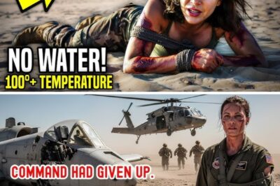 They Dropped Her in the Middle of the Desert With No Water — Until a SEAL Helicopter Found Her The desert didn’t whisper — it screamed. Wind tore across the dunes like knives of heat, scouring the ground until it erased everything — tracks, scent, identity. By the time the sun reached its peak, Lieutenant Commander Dana Reyes could barely tell if the blood on her lips was hers or the desert’s. They had left her here to die. No food. No water. No radio. Her wrists burned raw from the rope she’d torn free hours ago, and the sand stuck to every bruise the men had left behind. Somewhere, a vulture traced slow circles above her — patient, certain. Dana staggered forward anyway. Each step was an act of rebellion. Every heartbeat a refusal. She wasn’t just an intel officer. She was Naval Intelligence — Tier Five. Trained for infiltration, escape, survival. But training manuals never mentioned the silence — the way it could crawl inside your head and start whispering give up. She didn’t. Because she knew one thing the men who dumped her here didn’t. They’d left her alive. And as long as she was alive, she was dangerous. Hours passed. The horizon rippled with heat. Her throat was cracked open from thirst when she saw it — a flash of light high above, just a flicker at first, too small to trust. She blinked, thinking it was the sun mocking her. Then she heard it — faint, distant, familiar. Thup-thup-thup. A helicopter. Her knees buckled. She fell into the sand, clawing at her belt until her fingers found what she needed — a shard of broken glass, angled just enough to catch the light. She tilted it toward the sky, holding it steady as her vision blurred. The sound grew louder. When the shadow finally passed over her, she smiled through blood and grit. On the tail of the chopper, she saw the insignia: a trident and anchor — SEAL Team insignia. And as they descended, Dana whispered to no one, her voice cracking like dry paper: “Took you long enough.” She didn’t know it yet, but what they were about to uncover from her was going to bring down an entire covert network — and start a war no one was supposed to see….