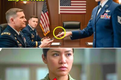 “She Passed Him the Pen — The General’s Smile Vanished When He Saw the Ring”. “You’re too young to have earned anything real, sweetheart.” The general’s dismissive words hung in the air as 28-year-old Staff Sergeant Kira Valdez stepped forward to receive her commendation. But when she handed him the pen to sign her certificate, his eyes locked onto the black Reaper ring on her finger. His face went pale. That ring meant only one thing in the military — and seeing it on someone so young made his hand tremble. Kira stood quietly in the corner of the crowded conference room at Fort Braxton, surrounded by the hum of casual chatter and the shuffle of papers. Under the harsh fluorescent lights, her uniform was pressed to perfection, ribbons aligned, dark hair pulled into a flawless bun. To most, she looked like any other young NCO in logistics — disciplined, quiet, forgettable. No one paid attention to the small black ring glinting on her right hand. The ceremony was routine, another box to check for higher command. General Morrison, silver-haired and decorated, called names with mechanical precision. Soldiers marched up, saluted, accepted certificates, and returned to formation. The general barely looked up between signatures, muttering about weekend golf plans to his aide. When Kira’s name was called, she stepped forward with steady, deliberate steps. “Staff Sergeant Valdez,” the aide announced. The general glanced at her without interest. “You’re too young to have earned anything real, sweetheart,” he said, voice low but loud enough for nearby officers to hear. A few chuckled. Kira didn’t flinch. She had heard that tone before — too young, too small, too quiet, too female. She kept her composure as the general flipped through the paperwork, still talking over her head. Then she offered him her pen. Annoyed, he reached for it — and froze. His gaze fell to her hand. The black metal ring caught the light….