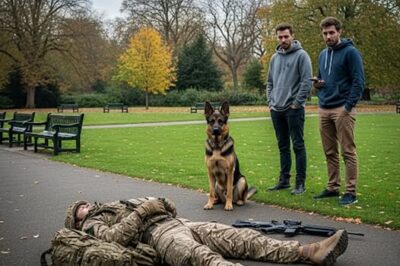 A soldier collapsed unconscious right on the street and his loyal dog furiously kept everyone away who tried to help