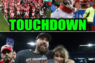Travis Kelce Calls Out Fiancée Taylor Swift’s Name After Stunning Touchdown, Sending Social Media into a Frenzy