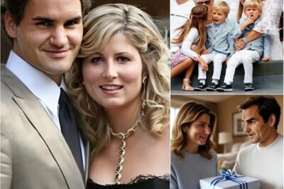 On a quiet evening in a luxurious Swiss home, Roger Federer enters the dining room, where the entire family is waiting for him. Mirka, his wife, smiles brightly, but there’s something mysterious in her gaze. The four children—twins Myla and Charlene, along with Leo and Lenny—whisper among themselves, as if they’re hiding a big secret. Mirka stands, holding a small, carefully wrapped box. “These aren’t cookies, but something you’d never have imagined…