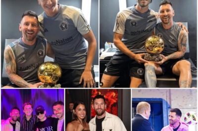 Epic photoshoot! Leo Messi shows off his 2023 Ballon d’Or in epic photoshoot with teammates at Inter Miami
