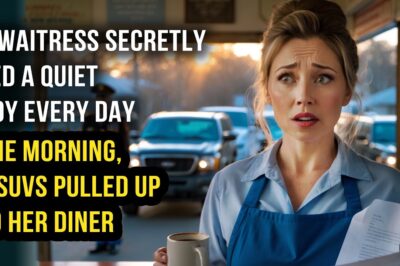 A Waitress Secretly Fed a Quiet Boy Every Day — One Morning, 4 SUVs Pulled Up to Her Diner
