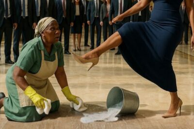 She Thought She Kicked a Poor Cleaner… But It Was Her Billionaire Fiancé’s Mother—Then This Happened
