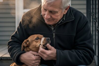 The Old Man, the Dog With a Tied Muzzle, and the Winter Morning That Turned Him Into a “Little Bodyguard”