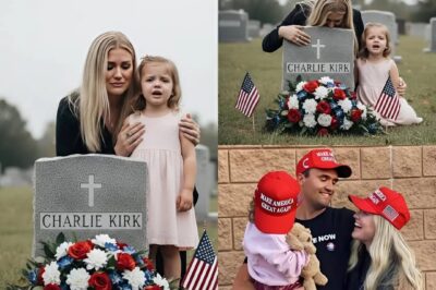 The moment that stopped America. On a quiet afternoon, Erika Kirk walked hand-in-hand with her young daughter to visit Charlie Kirk’s grave — unaware that what would unfold next would bring an entire nation to tears…