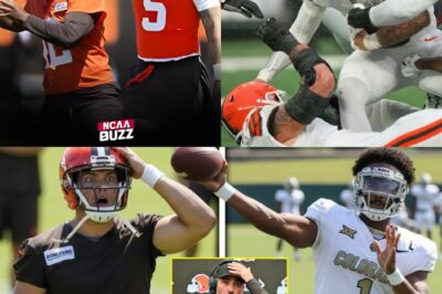 “Reporter Drops Bombshell: Shedeur Sanders Embarrassed Dillon Gabriel in a Practice Duel Nobody Saw Coming!”