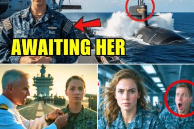 “They Stripped Her Rank in Front of 5,000 Sailors — Six Hours Later, a Phantom Sub Rose and Answered Only to Her”. Picture this. You’re standing on the deck of America’s newest aircraft carrier. The air smells like jet fuel and salt, the kind of scent that seeps into your uniform and never quite leaves. The sun’s barely breaking the horizon, spilling gold across the endless gray steel of the USS Everett. Five thousand sailors watch from every corner — packed along catwalks, peering from doorways, clustered near bulkheads. Silence stretches so thin it could snap. And in the center of it all stands a woman — motionless, composed — while a four-star admiral tears the rank from her uniform like she’s nothing. Commander Astria Hail doesn’t flinch. She doesn’t blink. She just salutes, pivots on her heel, and walks away. The crowd says nothing. But everyone feels it — something final, something wrong. Here’s the thing no one on that deck knew: Six hours later, alarms would scream across the Everett. A nuclear submarine would break the surface, silent and defiant. And it would answer to no one — except the woman they’d just disgraced. The admiral thought he’d ended her career. He had no idea what he’d just set in motion.