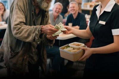 A billionaire disguised himself as a homeless man and asked for leftovers — what the waitress did next left him frozen.