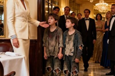 TWO HOMELESS BOYS ASKED A MILLIONAIRE FOR LEFTOVERS — But When She Looked at Their Faces, Her Diamond Glass Fell and the Whole Restaurant Went Silent…