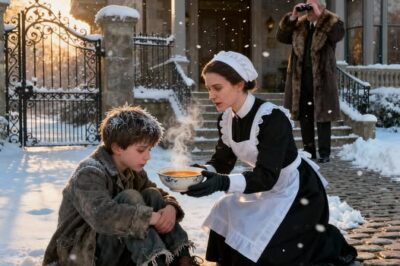 A Maid Secretly Fed a Starving Boy Outside the Mansion — But Her Billionaire Boss’s Reaction Left Her Speechless