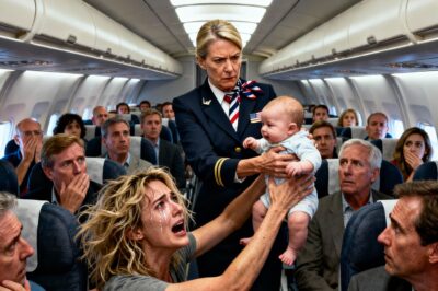 I was carrying my three-month-old baby on a flight home to reunite with my husband when the flight attendant announced that the plane was over capacity. The entire cabin fell silent — until my baby started crying. “Your child is too loud,” she snapped. “You need to get off the plane.” Before I could react, she yanked my baby from my arms and forced me off the aircraft. I was trembling, only able to make one call: “Flight 302… turn back.” Five minutes later,…
