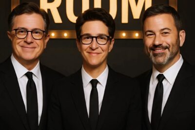 BREAKING NEWS: With a fiery and unapologetic message, Stephen Colbert, Rachel Maddow, and Jimmy Kimmel have joined forces to launch The Real Room.